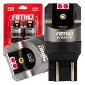 shumee LED CANBUS žarnice PRO serija W21/5W 4x3030 SMD Rdeča 12V 24V AMIO-03592