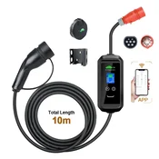 ERDAN 11KW Tip 2 EV polnilec, prilagodljiva moč 6A-16A, 10m kabel, IP66, 11KW z APP 10M, (5000161532)