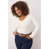 Trendyol Curve Ženska bluza Tbbaw26Af00025, Krem