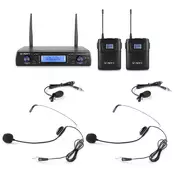 VONYX WM62B UHF 16CH With 2 Bodypacks brezžični naglavni mikrofon
