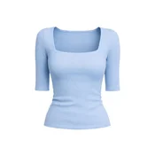 PANTHEROAR Majica Caro Neck Short Sleeve Top svetlo modra
