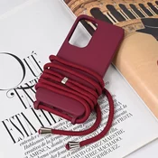 Maska za Samsung Galaxy S25 Crossbody bordo