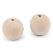 Lesene nepobarvane kroglice O45 mm - naravna svetloba (2 kosa)