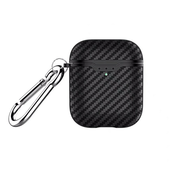 TPU gel ovitek/etui/ovitek Carbon fiber za AirPods slušalke - črn