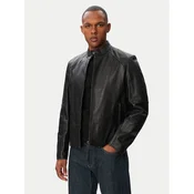 HUGO Usnjena jakna Likos 50564039 Črna Slim Fit