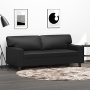 vidaXL Dvosed črna 140 cm umetno usnje