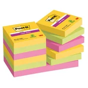 Samolepilni listek Post-it Super Sticky CARNIVAL, velikost 47,6 x 47,6 mm, 12 listkov po 90 listkov