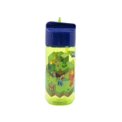 Stor Plastenka z izvlečno slamico MINECRAFT, Transparent Tritan, 430ml, 40436