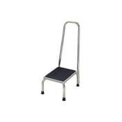 slomart Kopalniški korak s pohodno ograjo, antislip, nosilnost do 150 kg, krom in črn, višina 870 mm, širok 350 mm