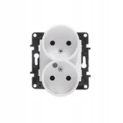 LEGRAND NILOE STEP BELA MODULNA VTIČNICA 2X Z/U VIJAČNI SPONKI 16A 250V 863132