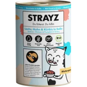 Strayz Mokra mačja hrana - losos, piščanec in buča v omaki - 400 g