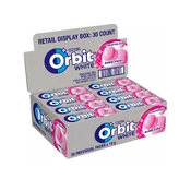 Wrigleys Orbit White Bubblemint žvečilni gumi brez sladkorja 30 kosov x 14 g škatla