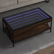 Stolic s beskonacnim LED svjetlima boja hrasta 90x50x38 cm