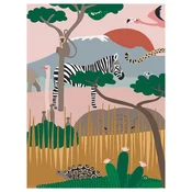 SANDLÖPARE Plakat, skrivanje v savani, 30x40 cm