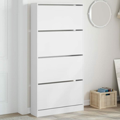 Vidaxl Omarica za čevlje s 4 predali bela 80x21x163,5 cm