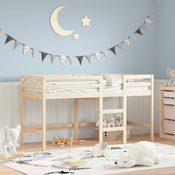 vidaXL Dječji krevet na kat s ljestvama 90 x 200 cm masivna borovina