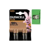 Alkalne baterije Duracell AAA plus, 4/1