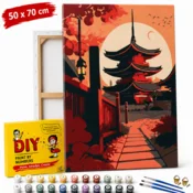 ERS Slika po številkah z okvirjem Japonska pagoda 50x70 cm