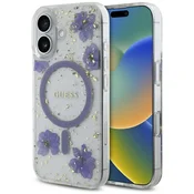 1 to 3 Ovitek Guess Case Magnetni Za Magsafe Iphone 16 Resin Flowers Bleščice
