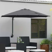 Vrtni suncobran Antracit 248 x 248 x 148 cm Poliester i celik