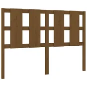 Vidaxl Posteljno vzglavje medeno rjavo 140,5x4x100 cm trdna borovina