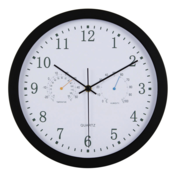 INF Tiha stenska ura s termometrom Higrometer Black, (21236359)