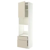 METOD/MAXIMERA Visoka omara za vgrad gspd aparate, bela/Havstorp bež, 60x60x240 cm