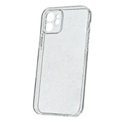Silikonski ovitek z bleščicami za Xiaomi Redmi 15C - prozoren s srebrnimi bleščicami