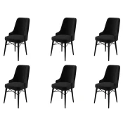 Hanah Home Set 6 trpezarijskih stolica Pare Crni