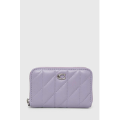 Usnjena denarnica Coach ženski, vijolična barva