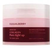 EQQUALBERRY Collagen Pore-Tight Up Gel toner Pads – Kolagenski Gel Tonizirajoči Blazinice Za Zoženje Por 60kos/140ml