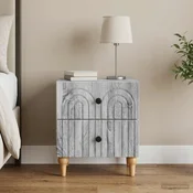 Nočna omarica Siva Sonoma 43 x 34,5 x 48 cm Inženirski les