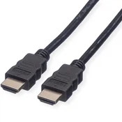 ROLINE Roline HDMI priključni kabel HDMI-A  vtič 10.00 m črna 11.04.5547 zaščiten HDMI kabel, (20421311)