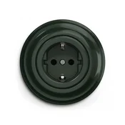 Kliklap - Retro kucna SCHUKO uticnica sa okvirom 230V/16A, zelena