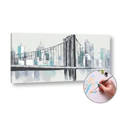 Slikanje po številkah MOST Čez reko | nizka težavnost - 80x40 cm - raztegnjeno platno na okvirju