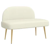 Vidaxl Oblazinjena klop z naslonom Krem 110 x 60 x 76 cm