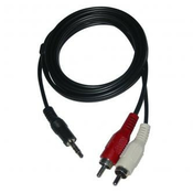 Zvočni kabel Jack (3,5 mm) moški - 2x CINCH moški, 1,5 m, črn