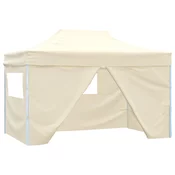 VIDAXL paviljon s 4 stranicami Pop-Up (3x4.5m), kremno bel