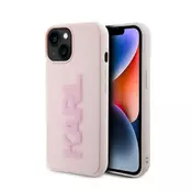 KARL LAGERFELD Maska za telefon 3D Rubber Glitter Logo za iPhone 15 roze