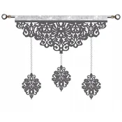 shumee Moderna zavesa EKRAN ažur Garland s kristali GLAMUR siva 90 cm