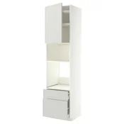 METOD/MAXIMERA Visoka omara za vgrad gspd aparate, bela/Aspudden svetlo siva, 60x60x240 cm