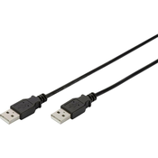 Digitus USB 2.0 priključni kabel [1x USB 2.0 - 1x USB 2.0 vtič] 1,80 m črn Digitus AK-300101-018-S