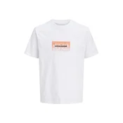 JACK & JONES Majica JCOECHO marelica / črna / bela