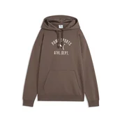 PUMA Varsity Fleece Relaxed Hoodie Women, Clothing, Flat Bronze, XXS