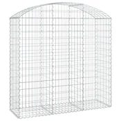 Vidaxl Obokana gabionska košara 150x50x140/160 cm pocinkano železo