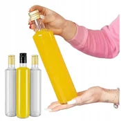 shumee 10x stekleničke DORICA 500 ml BREZBARVNE za olivno olje, tinkture, kis, sok 0,5 l