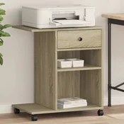 Vidaxl vidaXL Omarica za tiskalnik s kolesci sonoma hrast 60x40x68,5 cm