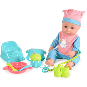 Beba lutka koja piški Moni - S plavim šeširom i dodacima, 36 cm