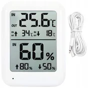 Digitalni LCD termometer higrometer magnet alarm zunanji senzor