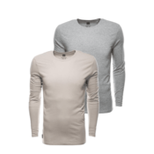 OMBRE Moške gladke majice z dolgimi rokavi - mešanica 2-pack PEARCE MDN108454 XXL